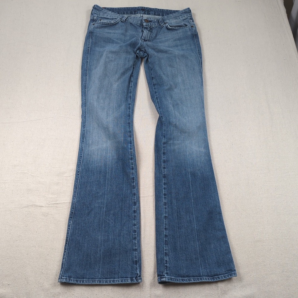 7 for all Mankind Jeans Womens 31 Blue Boot Cut A Pocket Western Cowgirl